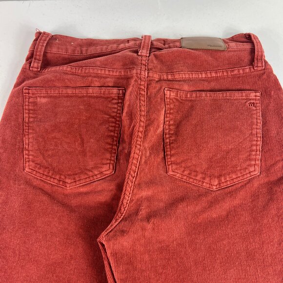 Madewell Pants Women 28x25* Cali Demi Boot Cut Crop Mid Rise Red Corduroy Tag 27 - Picture 10 of 16